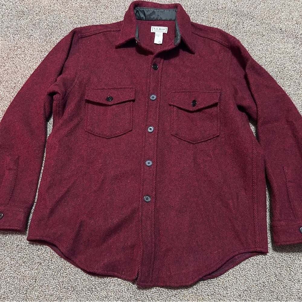 Vintage LL Bean Northwoods 100% Wool Button Up Size Large